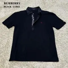 【美品】バーバリーブラックレーベル　ポロシャツ　ブラック　ノバチェック　L相当