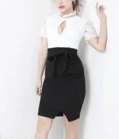 dazzy store バイカラーレースドレス