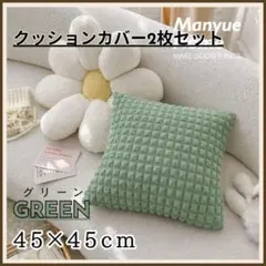 靠墊套 2 件組 綠色 45×45 北歐 韓國 時尚