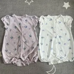 next 花柄ロンパース2枚セット（ラベンダー・ホワイト）