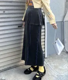 新品未使用 JUNOAH 配色メロウベロアレイヤードスカートのサムネイル