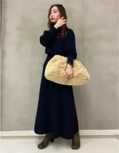 ミラ オーウェン　タートルネックナローニットワンピース