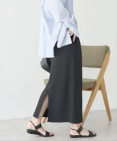 アメリカンホリック ミラノリブニットタイトスカート ブラック L