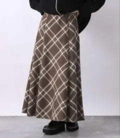 JEANASIS チェックキリカエフレアスカート　Ｍ