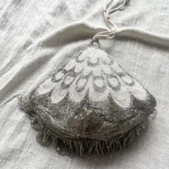 *限定お値下げ*ヴィンテージ ビーズバッグ フリンジ パーティーバッグ シルバー
