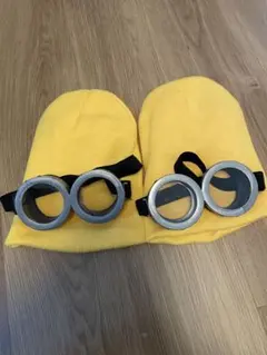 USJ ミニオンコスプレ 仮装 ハロウィン 黄色ニット帽 ゴーグル付き　二セット