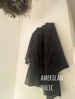 AMERICAN HOLIC 半袖シースルーブラウスのサムネイル