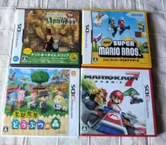 3DSソフト マリオカート7 とびたせどうぶつの森 Newスーマリ レイトン教授