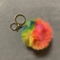 カラフル　ファー　キーホルダー