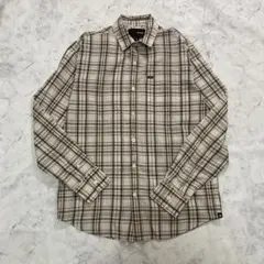 Hurley チェック柄 長袖シャツ S ブラウン系　古着