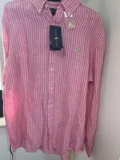 [限定価格]【新品タグ付き】RALPH LAURENシャツ ピンクポニー刺繍L