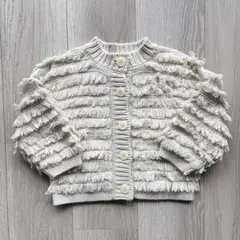 yonkon FRINGE CARDIGAN / stone / S