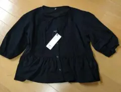 新品タグ付き　GU 五分袖ブラウス L　ブラック