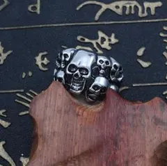 シルバー スカル ドクロ 骸骨 ガイコツ スケルトン リング #C119-1