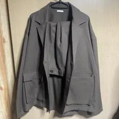 GU ジーユー　ワイドシルエットジャケットブラウン上下セット
