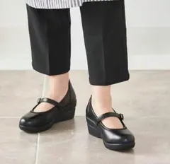 アシックス　Lady Worker 　ウェッジソール　　ストラップ付き　パンプス