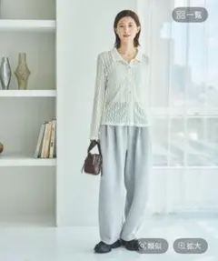 カットレースシャツカーディガン