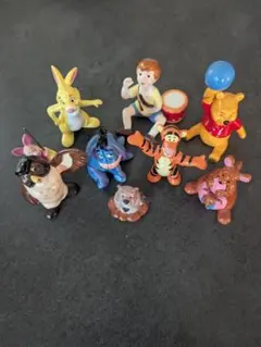 超美品】ディズニー くまのプーさん ファミリー 置物セット（陶器