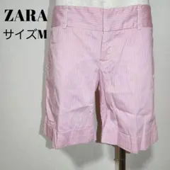 ZARA ストライプ ショートパンツ ピンク M 春夏 ザラ A0186
