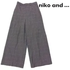 niko and ... グレンチェック柄 ワイドパンツ　サイズ3
