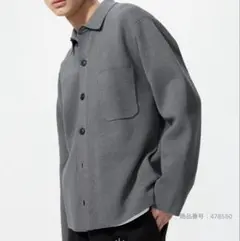 新品未使用UNIQLOミラノリブシャツカーディガンMのサムネイル