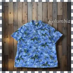 Columbiaコロンビア カクテル リーフ総柄オープンカラー半袖アロハシャツLのサムネイル