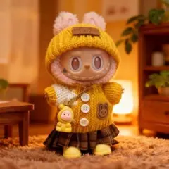 大人気 ラブブ洋服Labubuぬいぐるみ着17cm着せ替え服ぬい服　5点セット