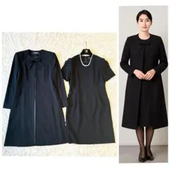 ソワールべニール 高級ブラックフォーマル ロングジャケット ワンピース セット