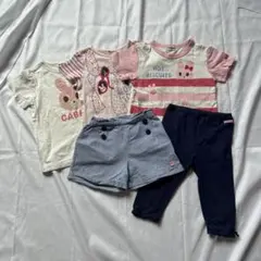 HOTBISCUITS Tシャツ3枚　短ズボン　レギンス100cm5点セット