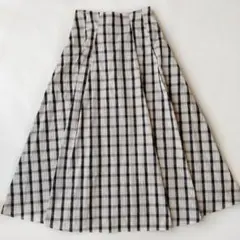 Noela　ノエラ　トビーチェック柄スカート　チェック柄 フレアスカート　りぼん