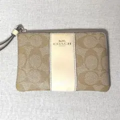 COACH コーチシグネチャー PVC×レザー リストレット