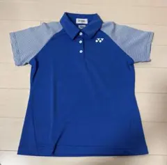 ヨネックス ポロシャツ 青 ストライプ袖