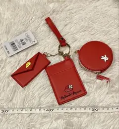 ミニーマウス レッド パスケース 3点セット