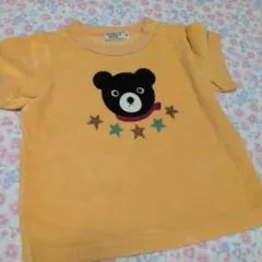DOUBLE.B クマ刺繍 パイル生地　半袖Tシャツ 90のサムネイル