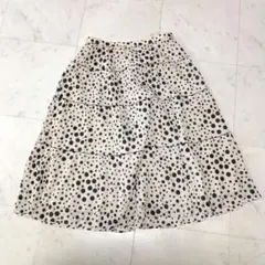 Leilian レリアン ランダムドット柄 フレアスカート 11 日本製