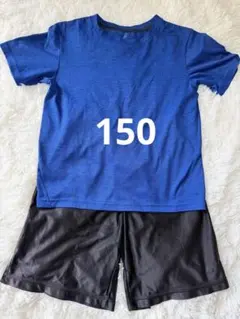 ジュニア 150 スポーツウェア 青×黒 速乾　2枚組