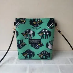 みゆみゆ様専用 ハンドメイド ちょっとそこまでショルダー ケンカ猫