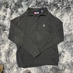 CHAPS チャップス ハーフジップ ニット セーター 黒 Lサイズ