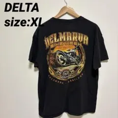【US古着】デルタ Tシャツ バックプリント バイク プロウェイト XL