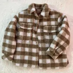 【✨美品✨】ZARA フリースチェックジャケット 13-14歳 160cm