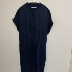 アーバンリサーチネイビー ボタン付きシャツワンピース