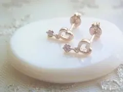 4℃　ピンクゴールド　ハート　ピアス