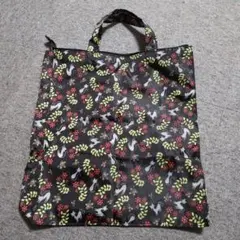 未使用 カラフル猫柄ナイロン製トートバッグ　ファスナー付き