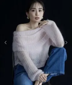 SNIDEL 新品未使用 モヘヤシアーニットプルオーバー ピンク オフショル