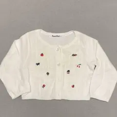 【再値下げ】familiar 刺繍ホワイトカーディガン 80cm
