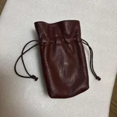 【値下げ】Cartier 巾着ポーチ ボルドー レザーのサムネイル