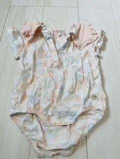 futafuta うさ耳花柄ロンパース 80