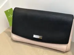値下げ【新品】kate spade New York クラッチバッグ 黒ピンク