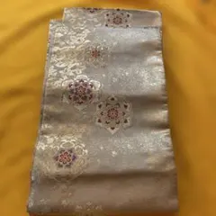 (1) 袋帯 金糸 花文様 六通柄