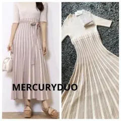 【新品未使用タグ付き】MERCURYDUO 5分丈　ニットワンピS オケージョン